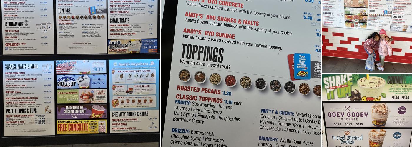 Andy's Frozen Custard Menu