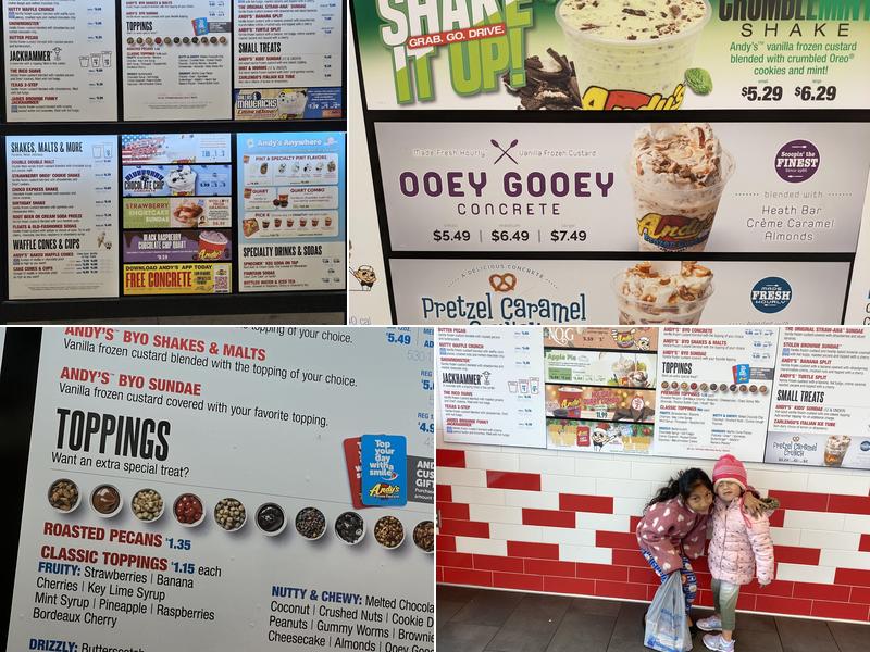Andy's Frozen Custard Menu