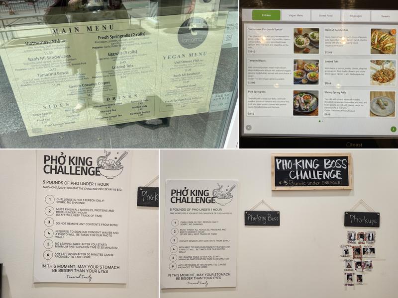 Tamarind - Vietnamese & Phở Kitchen Menu