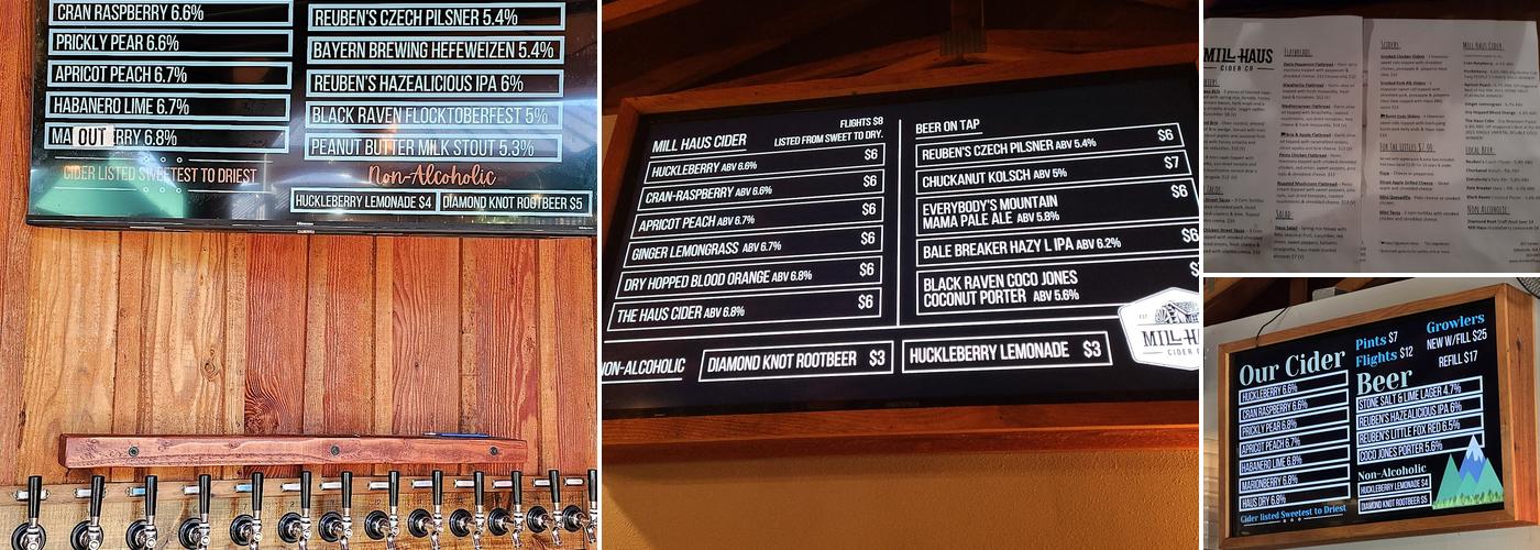 Mill Haus Cider Co. Menu