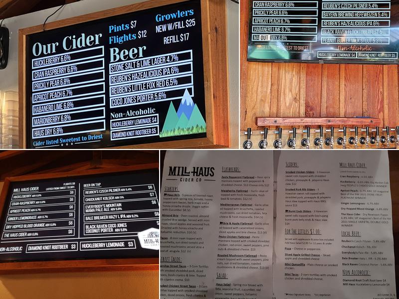 Mill Haus Cider Co. Menu