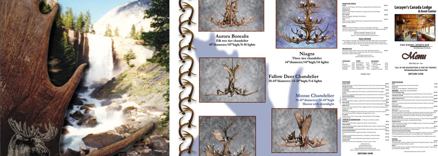 Lecuyer's Canada Lodge Menu