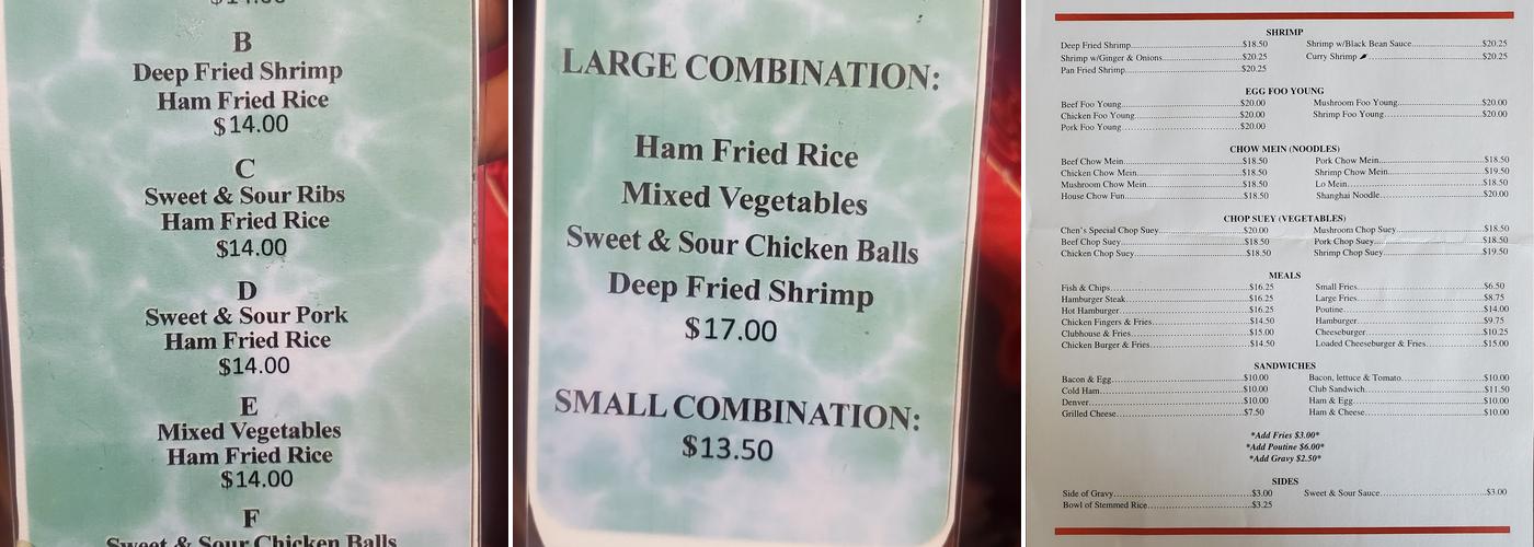 Chen's Garden Menu