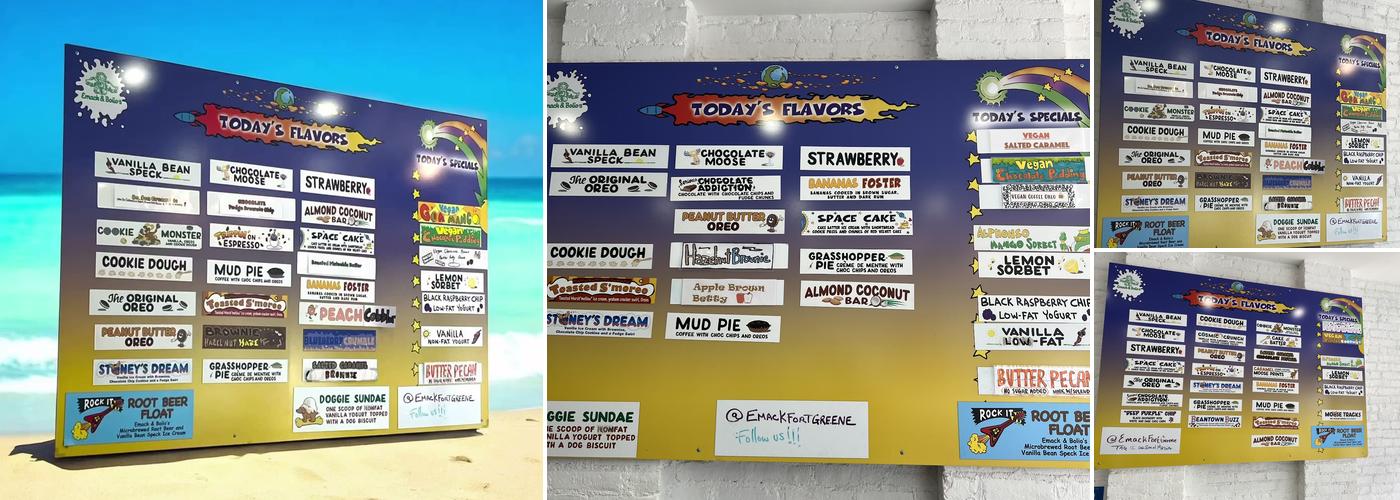 Emack & Bolio's Menu