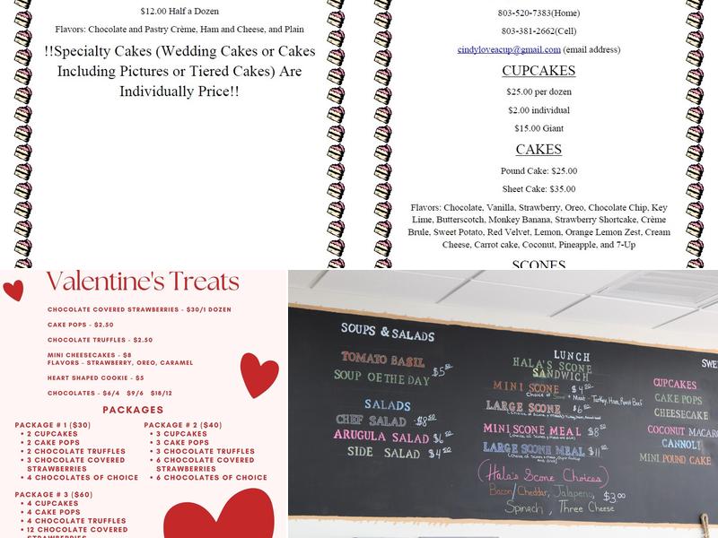 Love A Cup Bakery Menu