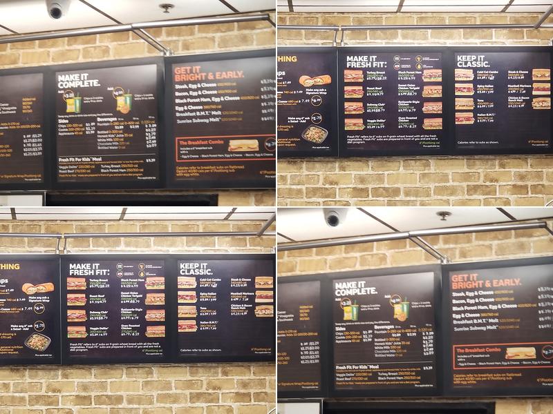 Subway Menu