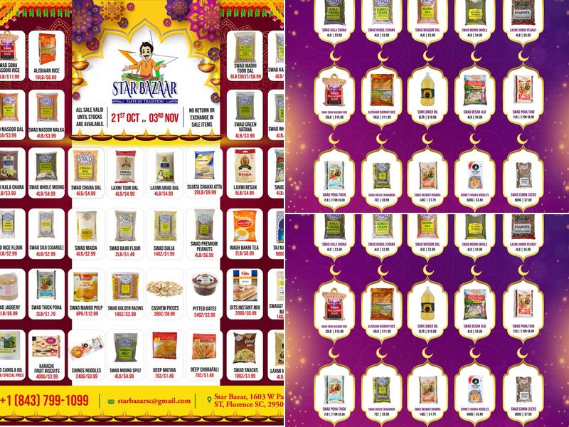 STAR BAZAAR Menu