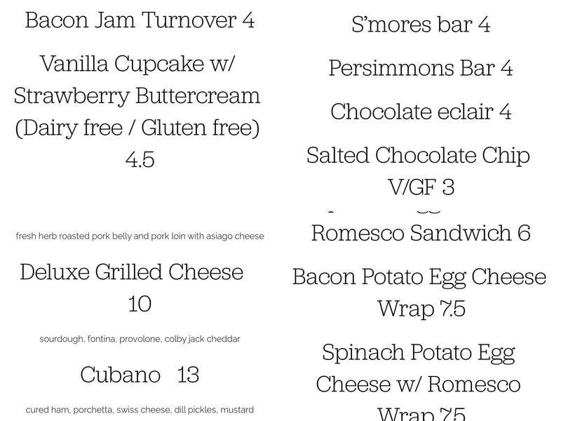 Radish & Dill Fine Food Market Menu