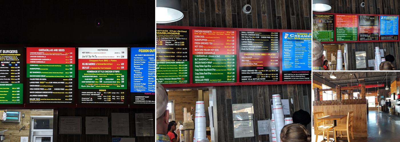 Cook Out Menu