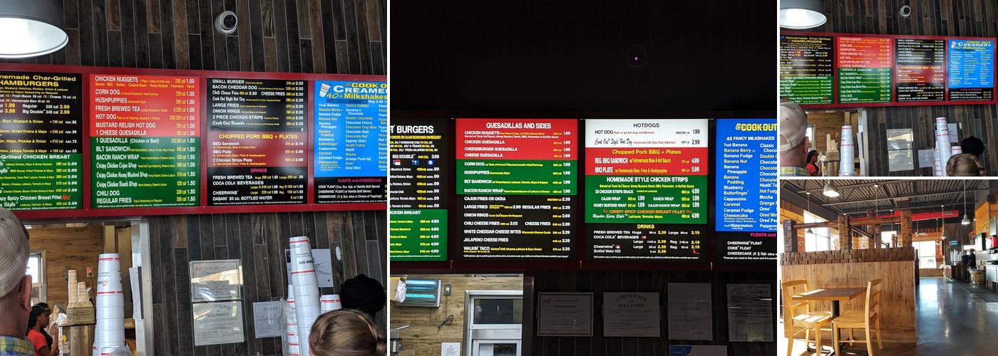 Cook Out Menu