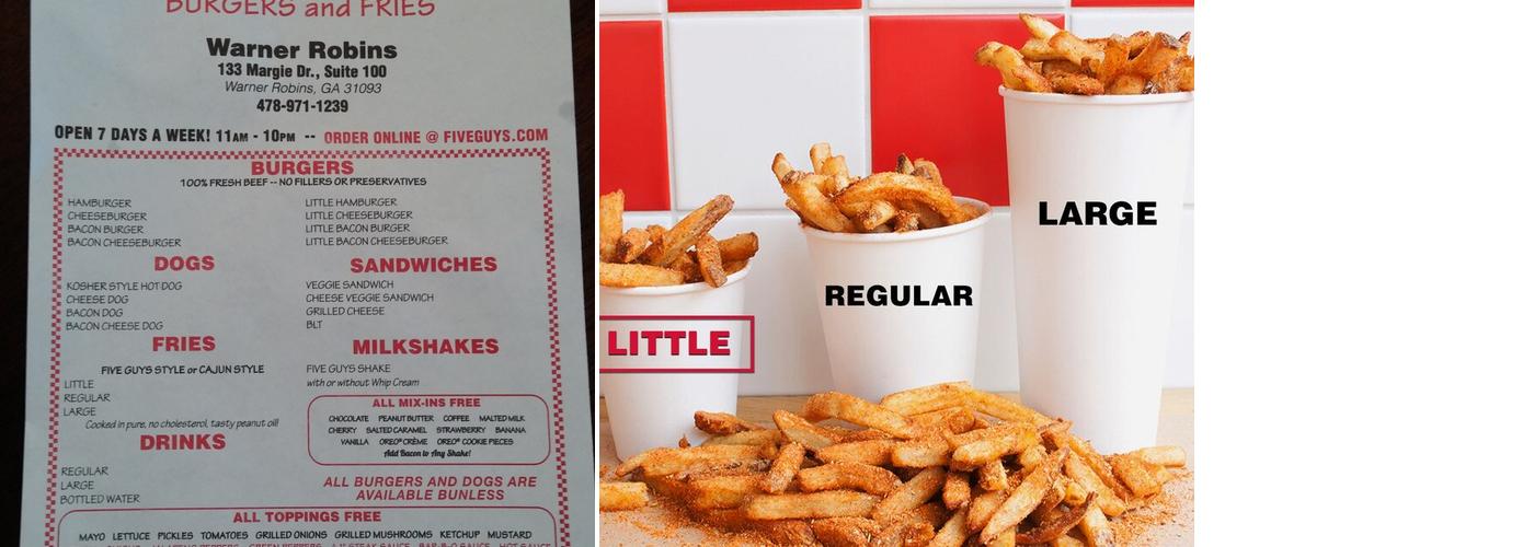 Five Guys Menu