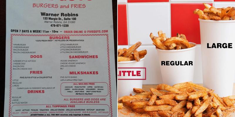 Five Guys Menu