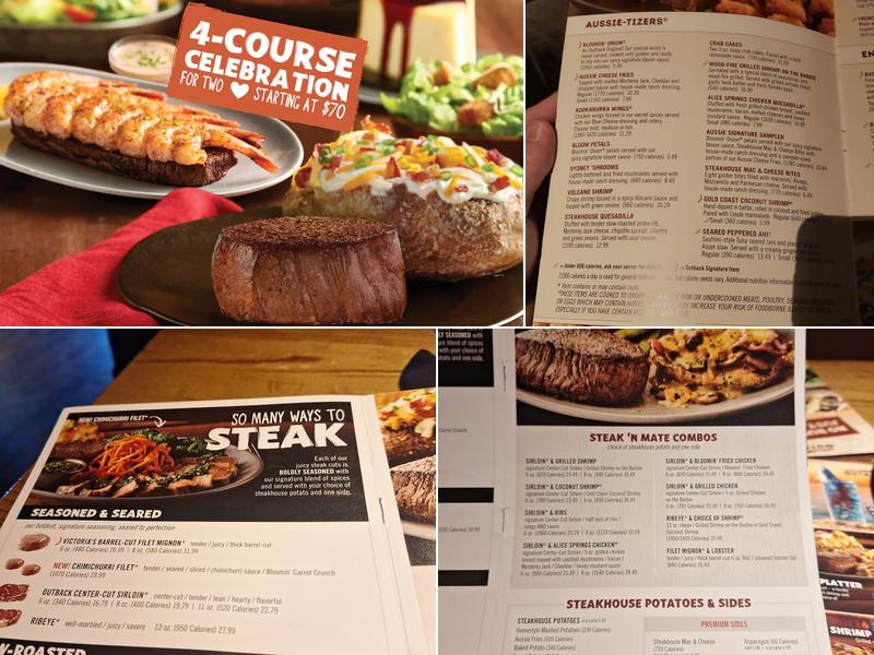Outback Steakhouse Menu