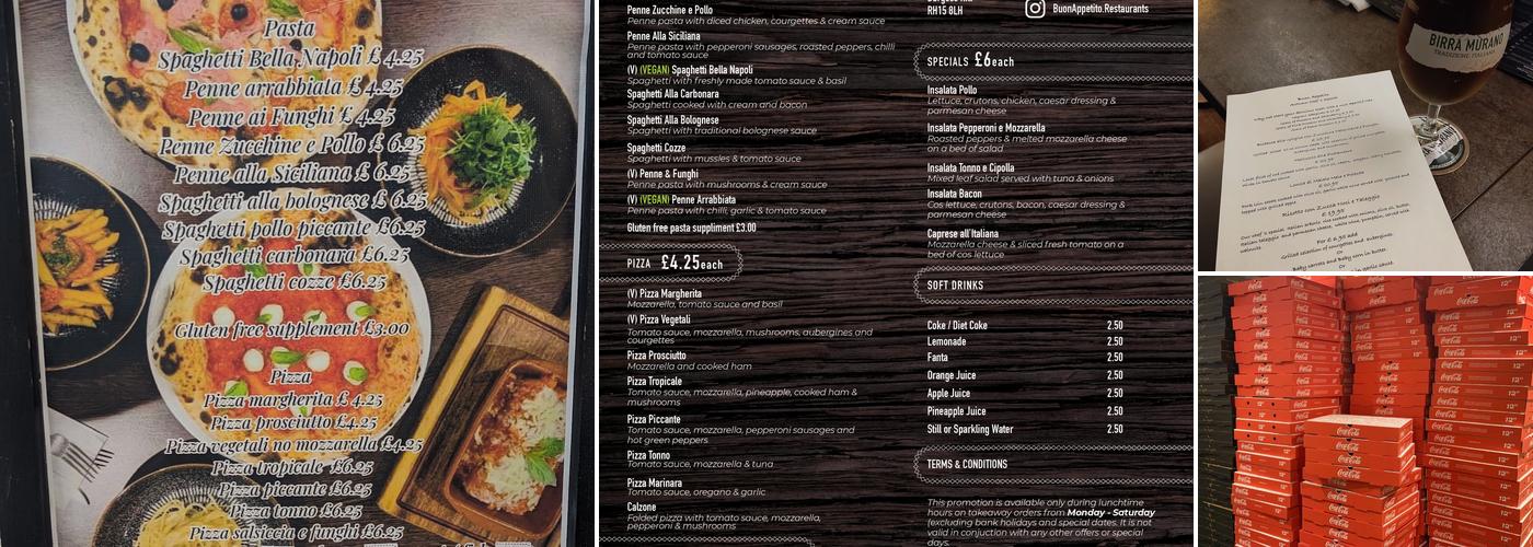 Buon Appetito Burgess Hill Menu