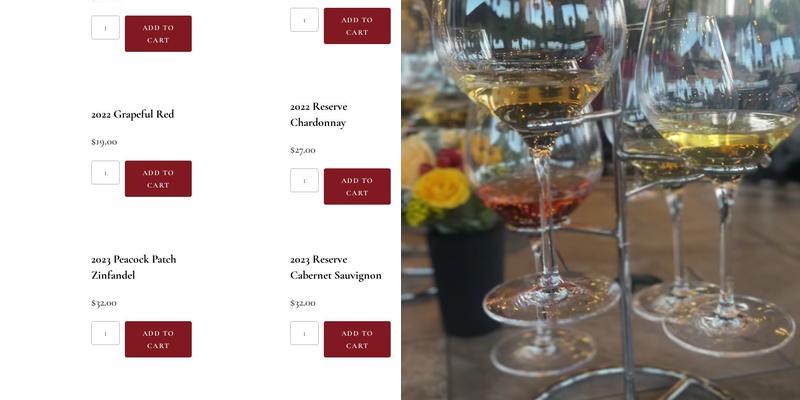 Ruby Hill Winery Menu