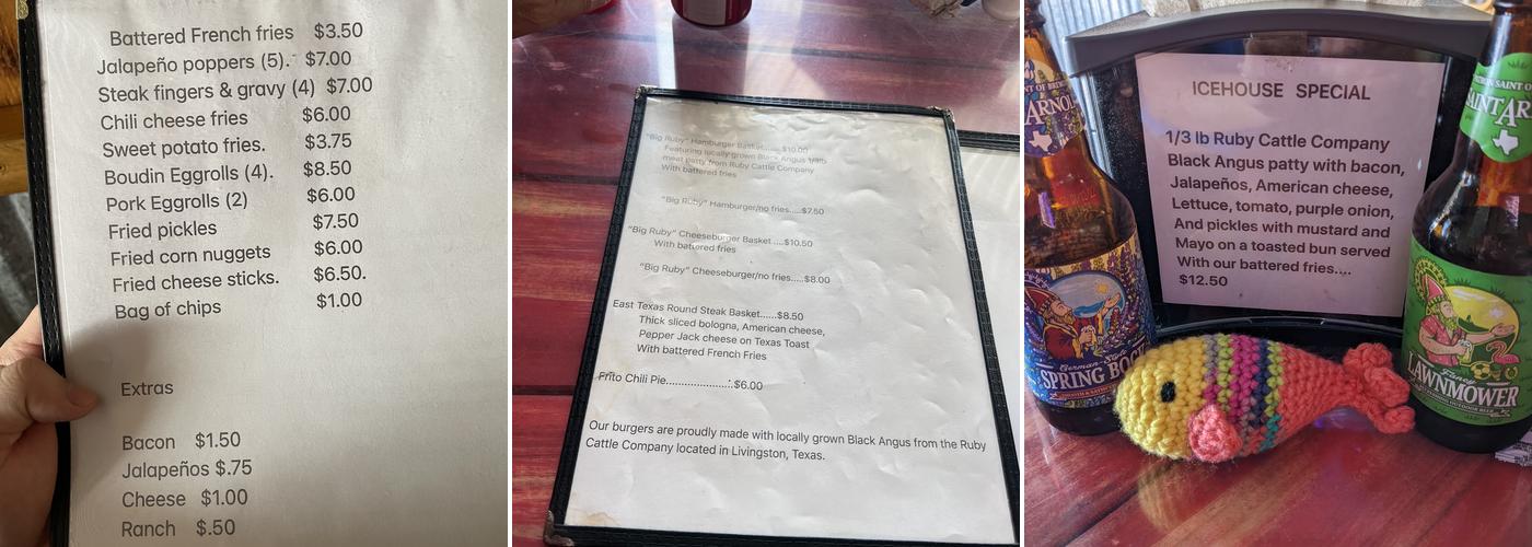 Big Fish Icehouse Menu