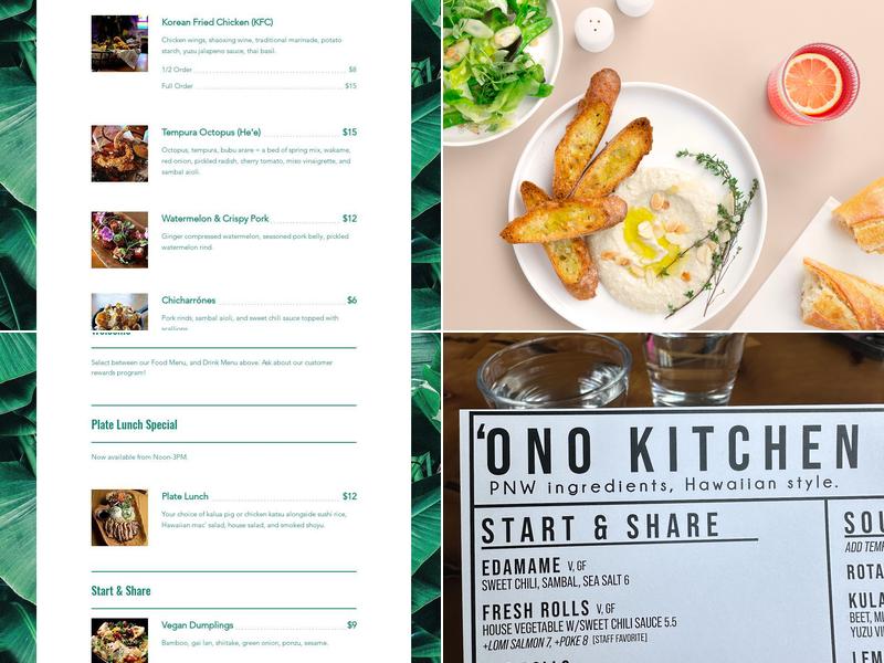 ʻOno Kitchen & Bar Menu
