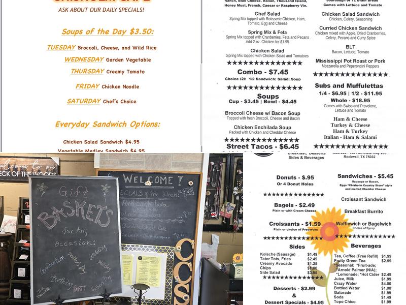 Chisholm Country Store & Cafe Menu