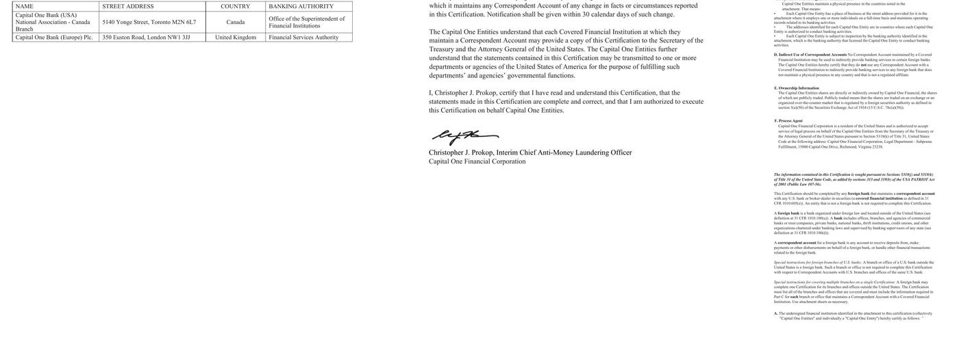 Capital One Café Menu