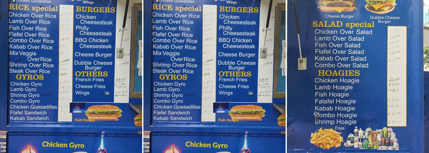 Penn Halal Gyro Menu