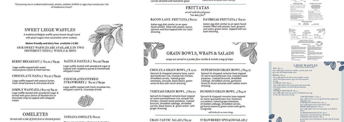 Invited To The Table Menu