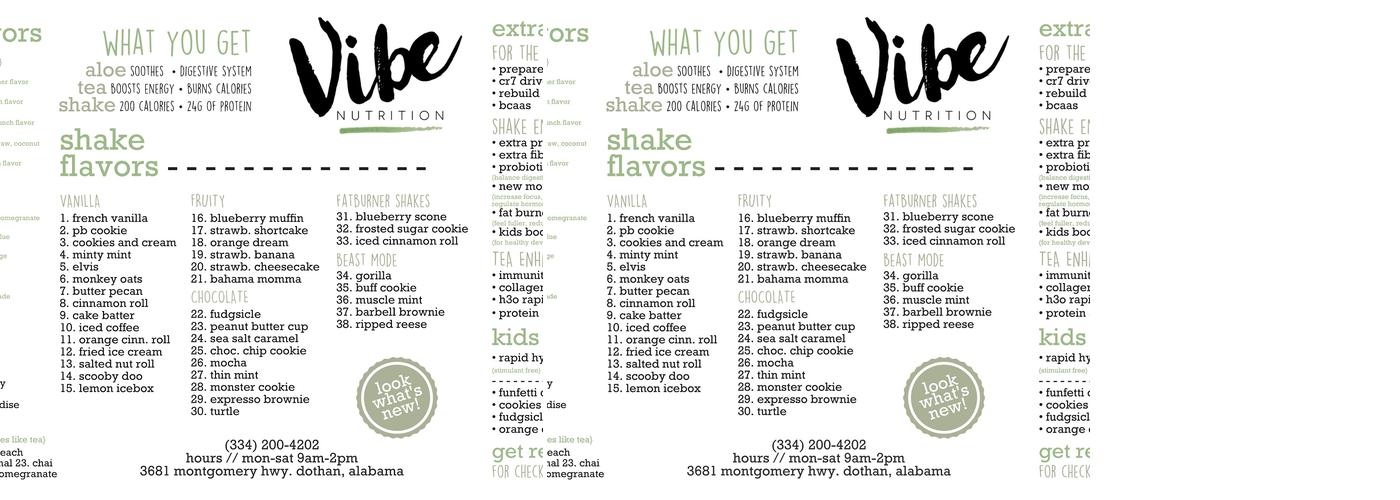 Vibe Dothan Menu