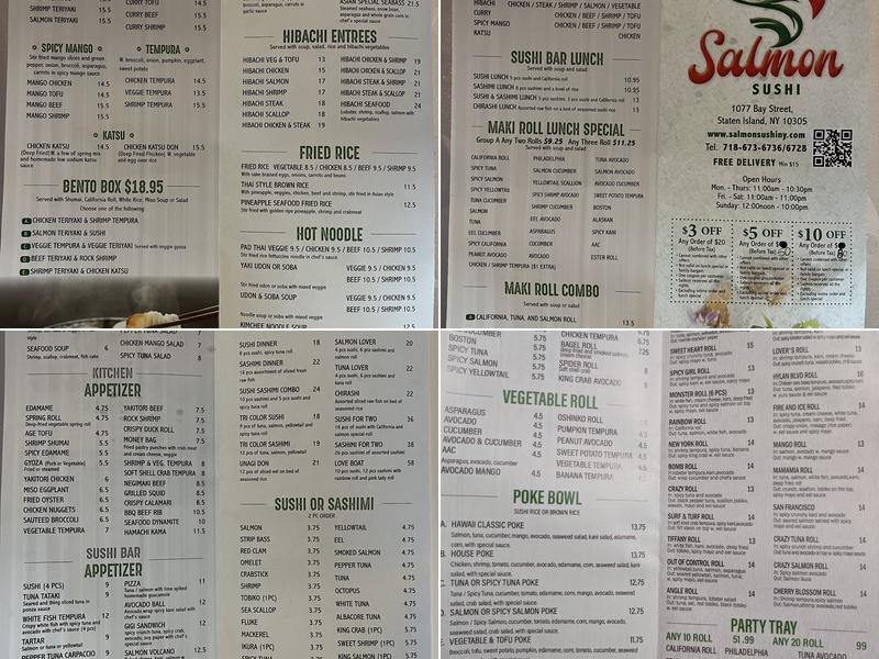 salmon sushi restaurant Menu