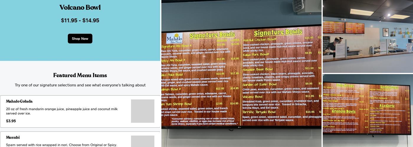 Mahalo Poke House Menu