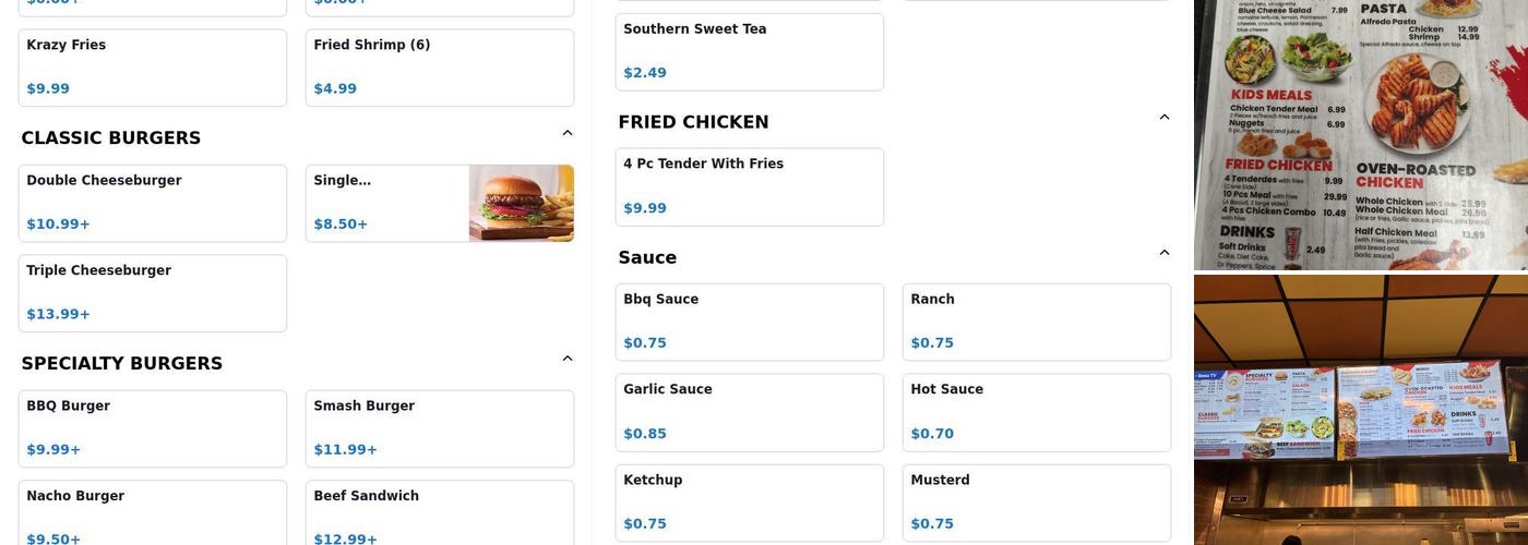Krazy Kitchen (halal) Menu