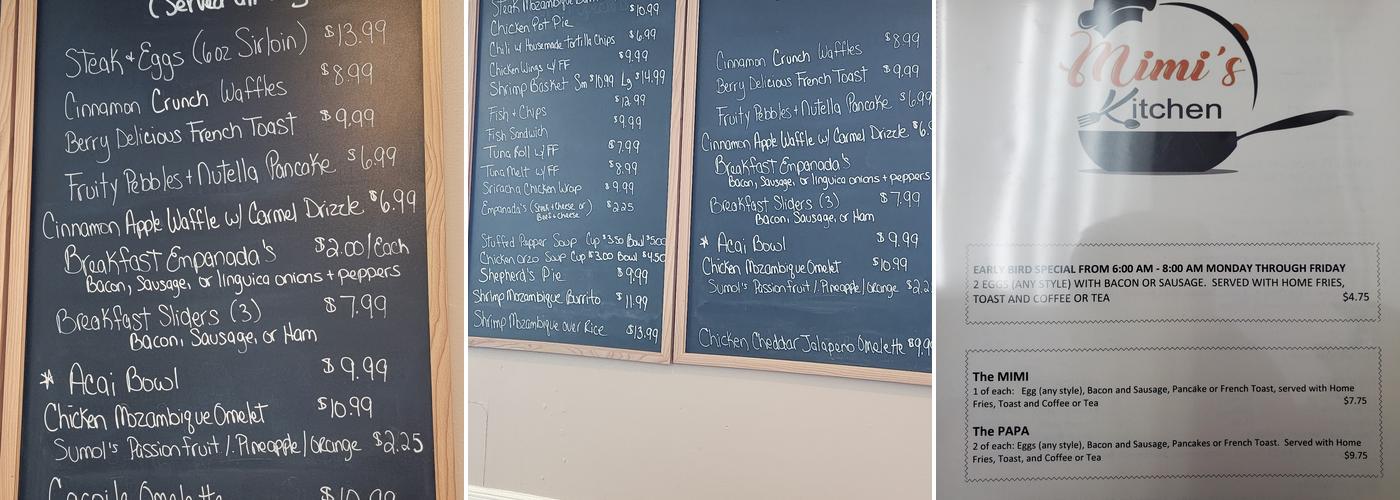 Mimi's Kitchen Menu