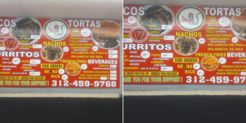 Super Hugo Tacos Menu