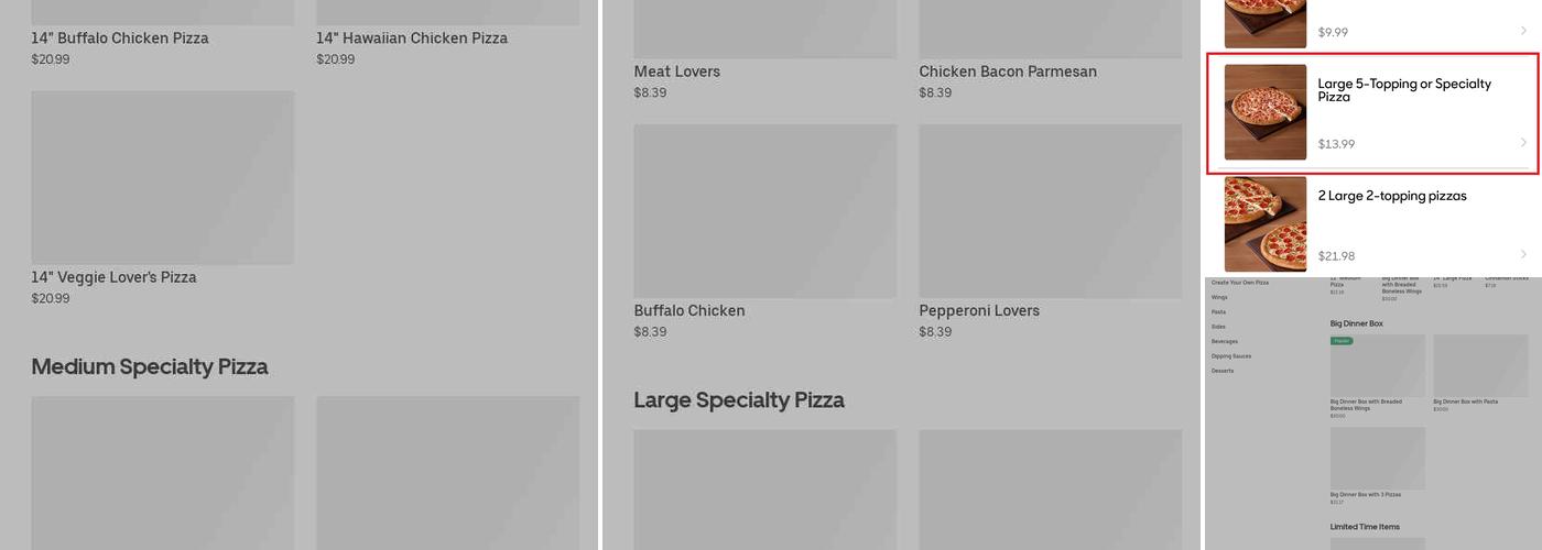 Pizza Hut Menu