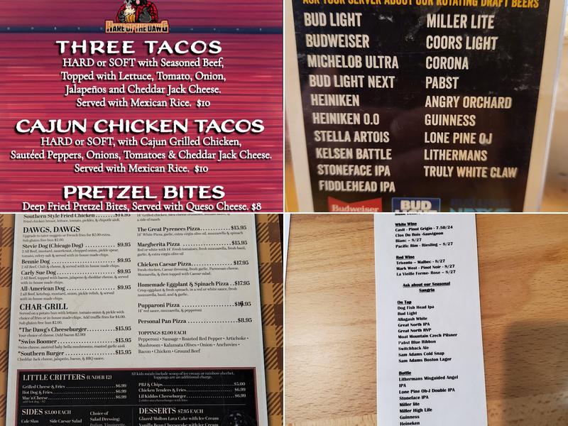 Hare Of The Dawg Menu