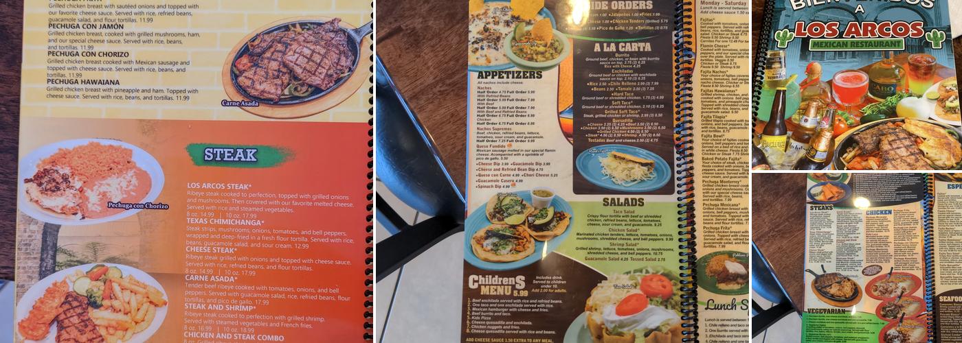 Los Arcos Menu
