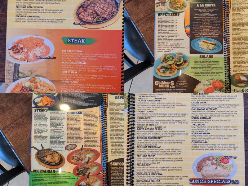 Los Arcos Menu