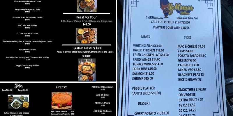 Mama’s Cooking Cafe Menu