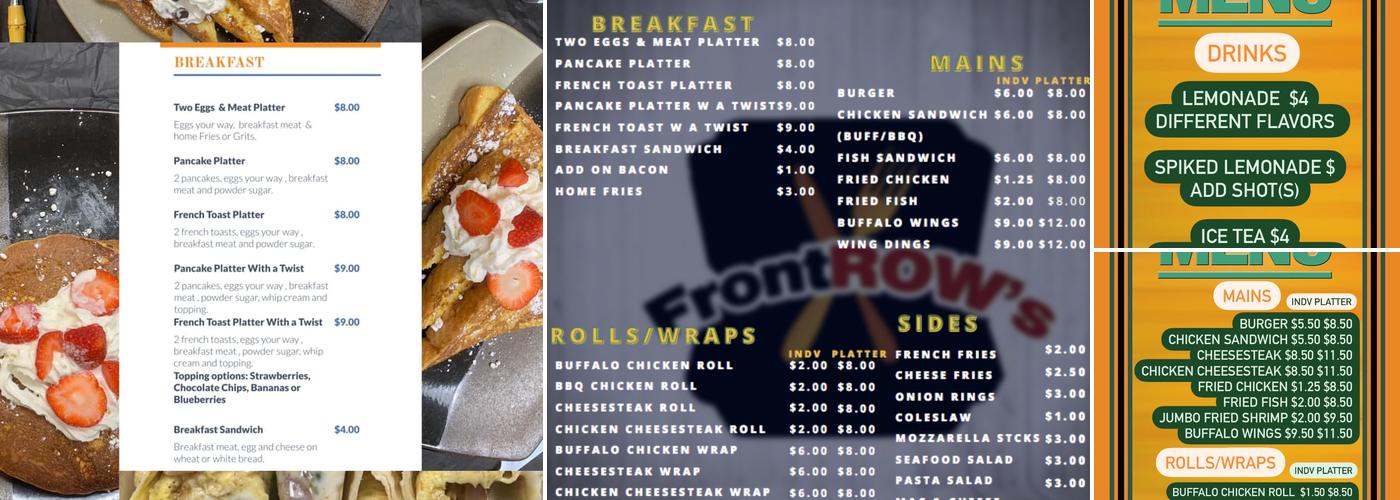 FrontROW's Menu