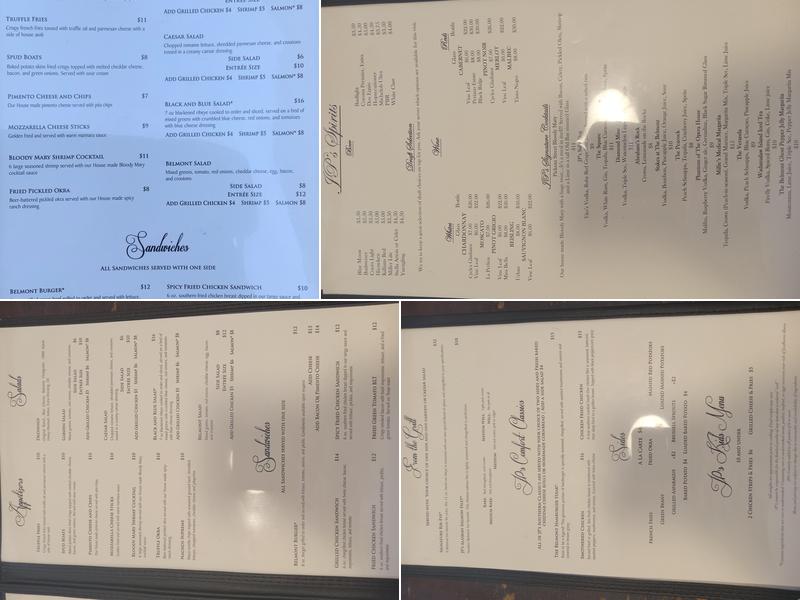 JPs Food And Spirits Menu