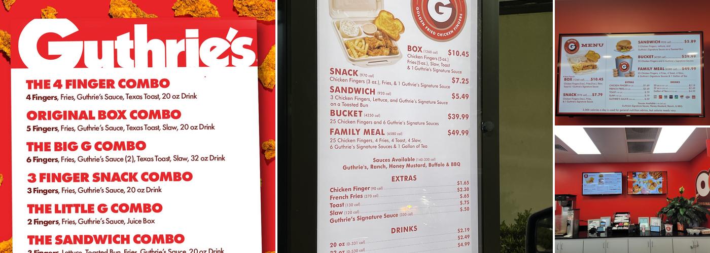 Guthrie's Menu