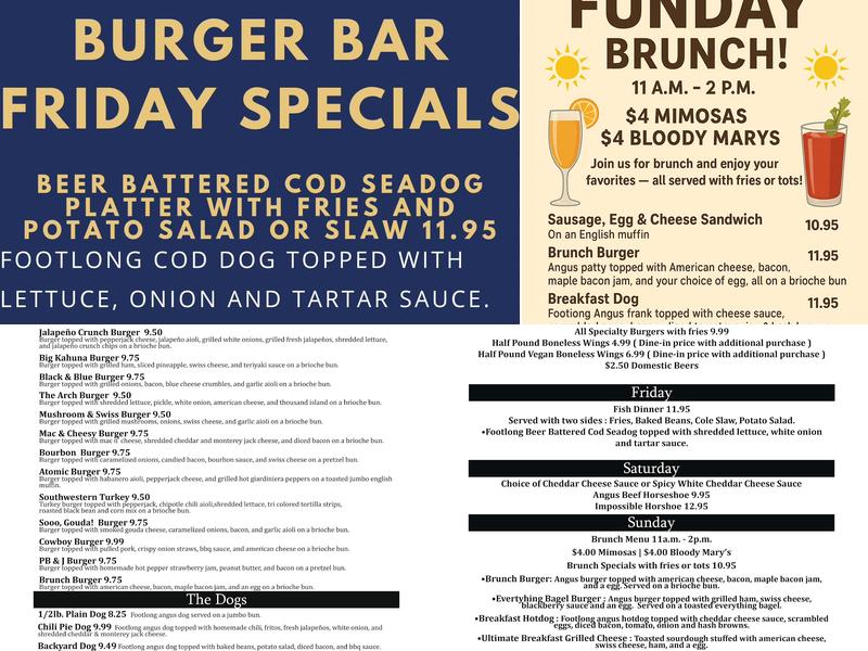 Burger Bar Menu