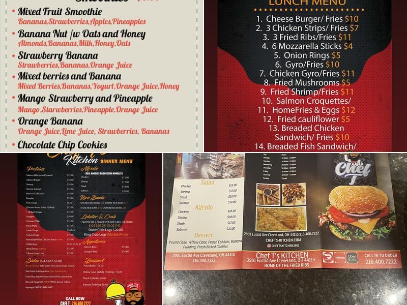Chef T’s kitchen Menu