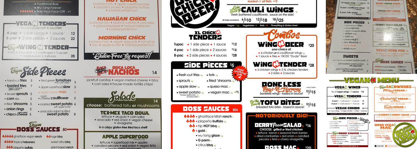 Boss Chick N Beer Menu