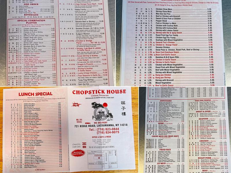 Chopstick House Menu
