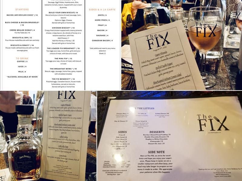 The Fix Restaurant Bar and Lounge Menu