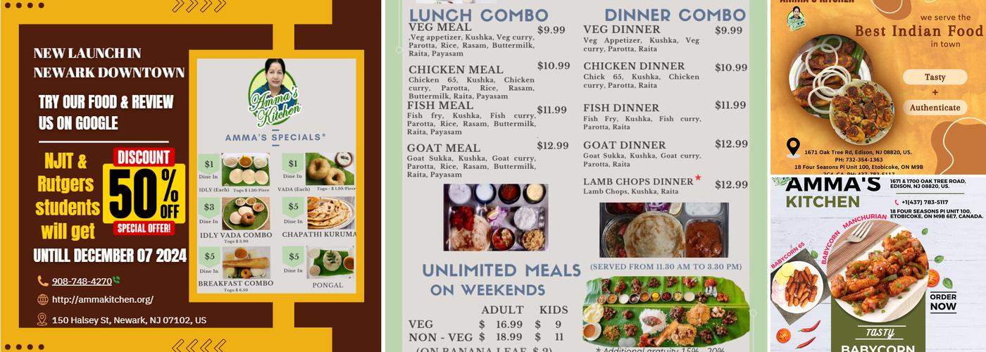 Amma’s Kitchen Menu