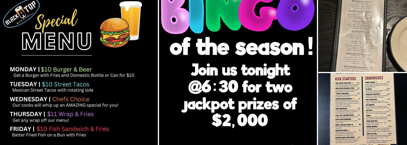 The BlackTop Bar and Grill Menu