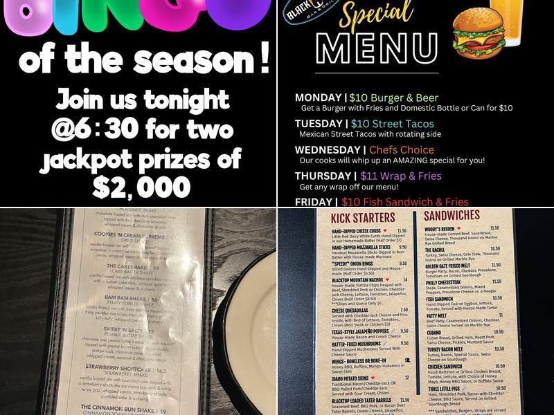 The BlackTop Bar and Grill Menu