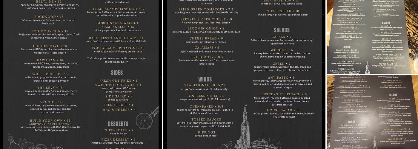 Ike's Artisan Pizza Menu