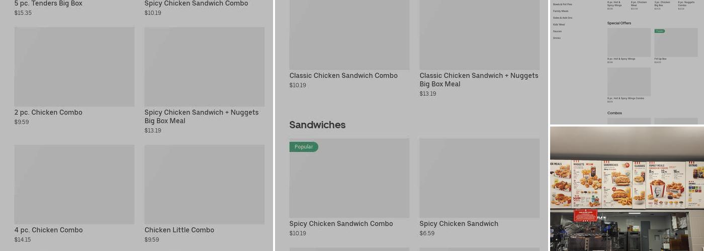 KFC Menu