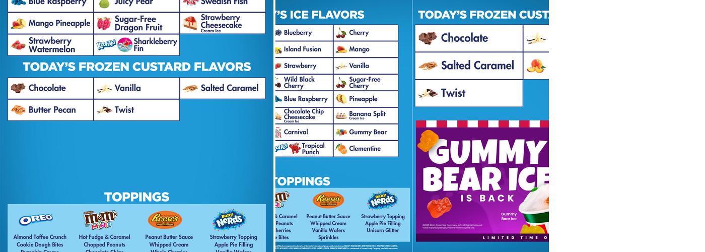 Rita's Italian Ice & Frozen Custard Menu